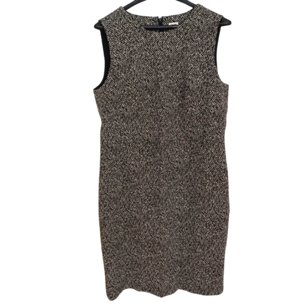 ANNE KLEIN Black and White Tweed Dress